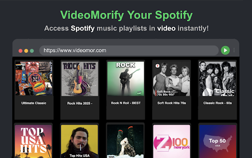 Your Spotify Playlists in Music Videos :: One-Click to convert your favorite Spotify playlist into a music video playlist