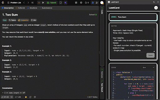 LeetCard :: Take notes on LeetCode problems and sync them across all your devices.