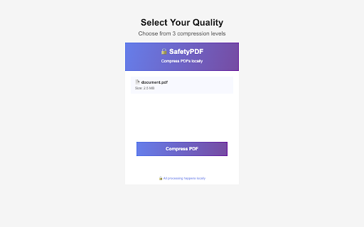 SafetyPDF - Local PDF Compressor :: Compress PDFs locally in your browser. No uploads, complete privacy protection.