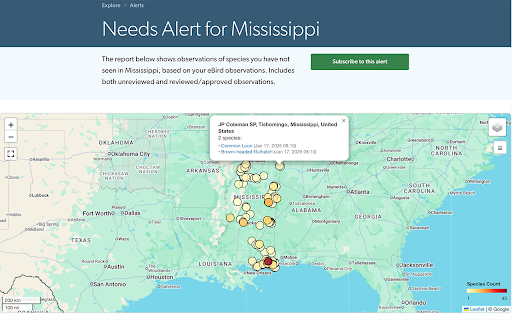 eBird Sightings Mapper :: Interactive maps for eBird sightings using your data. Visualize alerts, targets, checklists, life lists, and media locations.