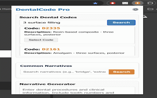 DentalCode Pro :: A Chrome extension for dental coding assistance and narrative generation powered by Supabase Edge Functions