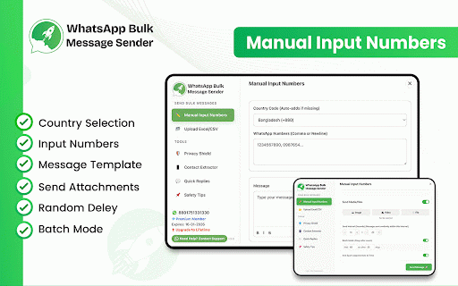 WhatsApp Bulk Sender – HappyInAI :: Send bulk WhatsApp messages from Google Sheets & CSV. Auto-reply bot, number validator, contact export & attachments.