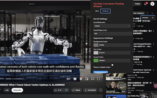 YouTube Comments Floating Window :: Add a floating window to YouTube video pages, displaying the comments section
