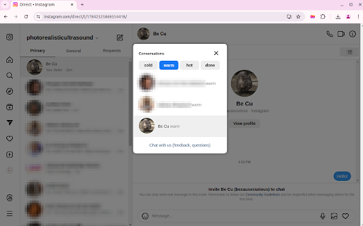 InstaLeads :: Transform your Instagram Inbox into a powerful CRM and follow up with warm leads instantly, without wasting time.