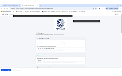 InfoJOB :: Automação de consultas INFOJUD no eCAC da Receita Federal para uso judicial.