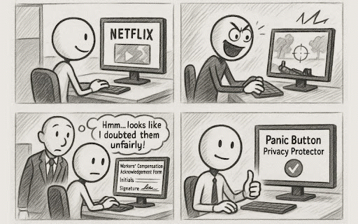 Panic Button - Privacy Protector :: Instantly close all tabs and switch to a safe page. Perfect for privacy protection.