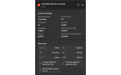 YT ShortKey :: Control YouTube Shorts playback with features like frame navigation and progress bar visibility.