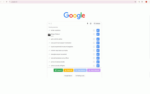 Google Keyword Extractor :: Instantly extract and copy search suggestions from Google Search results.