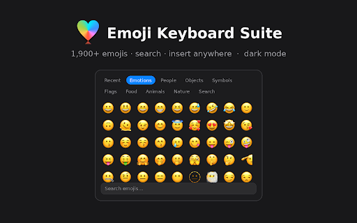 Emoji Keyboard Suite :: Emoji Keyboard Suite is a free extension that lets you input emojis on the web browser of your computer