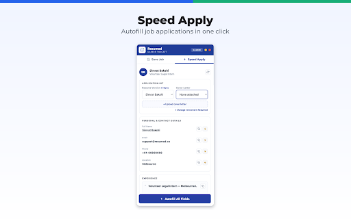 Resumod — Save Jobs & Speed Apply :: Save jobs from any job site and autofill application forms with your Resumod profile in one click.