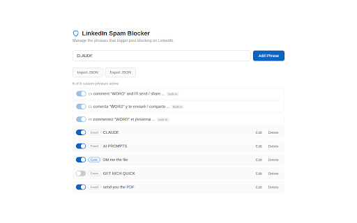 LinkedIn Spam Blocker :: Blocks LinkedIn engagement-bait spam that asks you to "Comment X and I will send..."