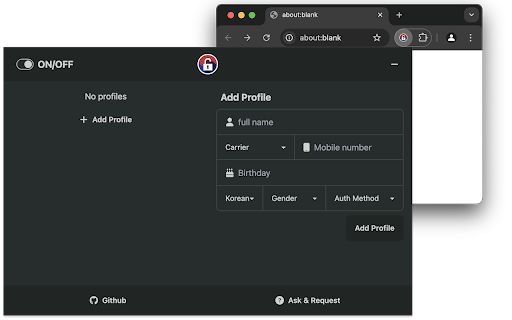 한국인증채우기 :: 대한민국 본인인증 자동 채우기 브라우저 확장 프로그램