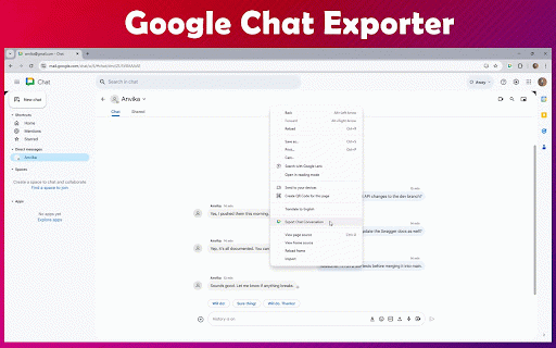 Google Chat Exporter :: Export Google Chat conversations to text files