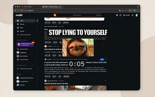 FocuSloth :: A sloth that stops your scrolling.