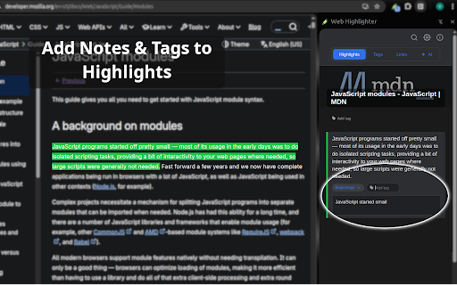 Web Highlighter :: Highlight text, add notes, organize with tags. Generate AI summaries and semantically search highlights and summaries with AI.
