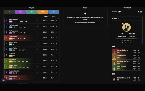 Best Ball Overlay :: Real-time portfolio-level intelligence for best ball drafters. Track shares and correlations across every lineup.