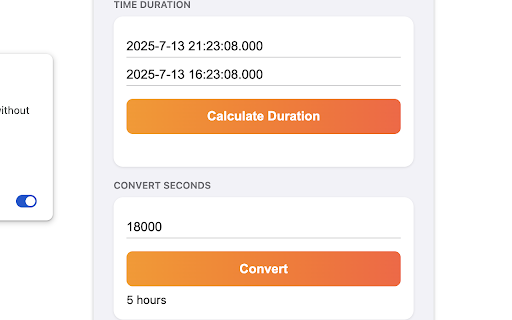 Timestamp Webkit :: Convert between epoch timestamps and human‑readable dates, calculate durations, and more.