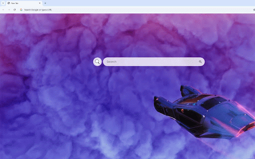 Neon City Live Wallpaper :: A futuristic hover car soars above a vast neon metropolis, bathed in purple and blue lights under the night sky.