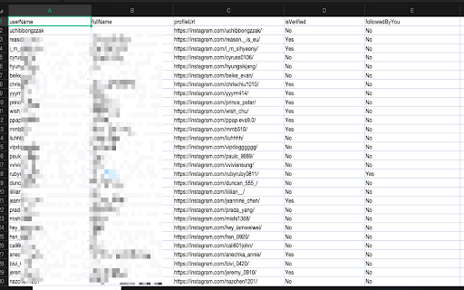 IG Follower Exporter :: Export Instagram followers and following lists to CSV format for analysis