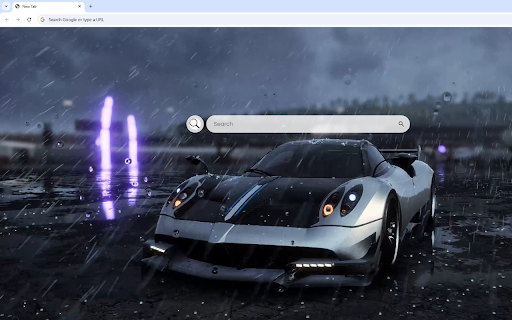 Pagani Huayra Live Wallpaper :: The stunning grey Pagani Huayra speeds through a heavy downpour, showcasing its elegance under the rain.