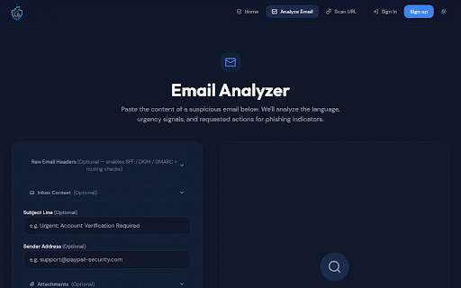 PhishOutOfWater :: Scan URLs and emails for phishing threats. Automatically prompts when you've been reading an email for a while.