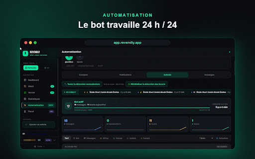 Revendly – Assistant Vinted : republier, relancer, booster tes ventes :: Republie tes annonces, relance les favoris et suis ta marge nette. L'assistant Vinted tout-en-un qui booste tes ventes 📈