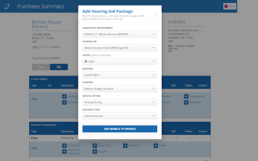 Beltone Sycle Toolkit :: Beltone tools for Sycle: Quick Add hearing aid bundles and Purchase Order submission.
