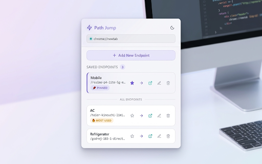 Path Jump – URL Path Navigator :: Save URL paths and jump to them instantly on any website or environment.