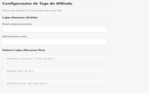 Assistente de Links de Afiliados :: Gere links de afiliado para Amazon, Magalu, Shopee e mais com um único clique.