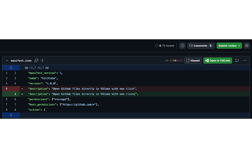 Git2Code :: Open GitHub files directly in VSCode with one click