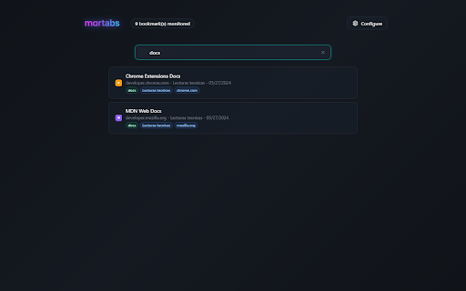 martabs :: Un tablero hermoso, rápido y privado para organizar y monitorear tus carpetas de marcadores en la nueva pestaña.