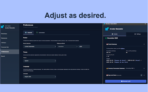 Invoice Generator :: Professional hourly invoice generator with multi-currency support and PDF export. Ideal for international freelancers.
