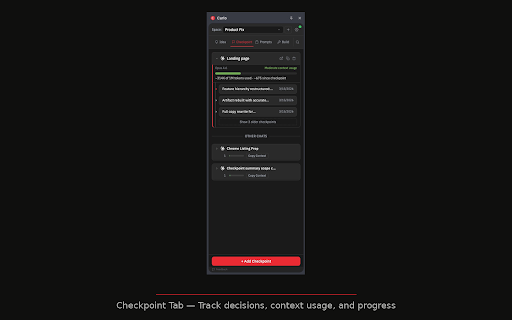 Curlo :: Persistent cognitive support for AI conversations. Capture, organize, and reuse information across long conversations.