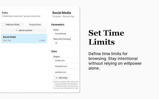 IntentSurf :: Understand your browsing habits, set time limits, and unlock sites only when you really mean to.