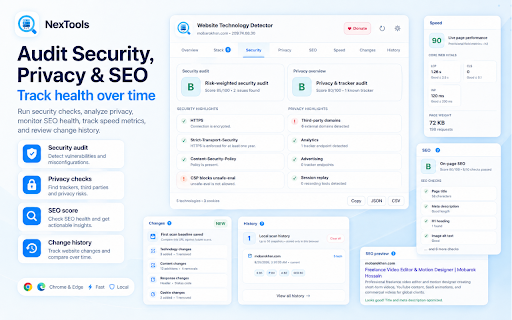 Website Technology Detector - Tech Stack :: Detect website technologies, tech stacks, frameworks, CMS, security, privacy, performance, SEO and accessibility signals.