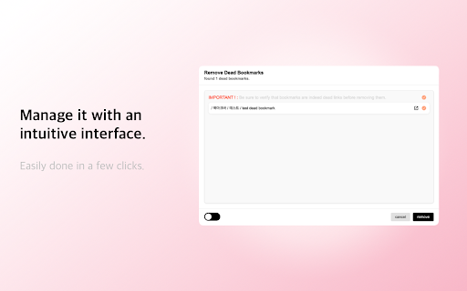 Bookmarks Automatic Cleaner || MarkTidy :: Bookmark manager that helps you manage your bookmarks automatically.
