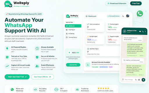 WeReply :: The Easiest Way to Automate WhatsApp Customer Support for Your Business