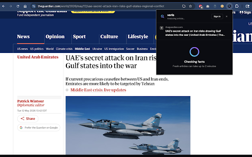 Veris — Bias & Fact Analysis :: Analyze the news article in the current tab for political lean, tone, and factual accuracy.