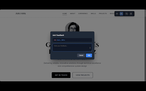 AgentEcho :: Visual feedback annotation tool for developers