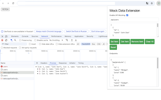 Mock Data Extension :: Returns mock data for specific routes