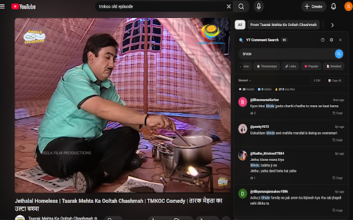 YouTube Comment Search Pro :: Powerful YouTube comment search with filters, analytics, regex, global search, export and more.