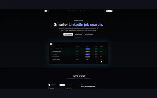 VizTrack — AI LinkedIn Job Tracker :: AI job search assistant. Captures LinkedIn jobs as you browse, ranks them by fit, and keeps everything organized.