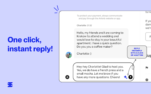 AirBnB Messages AI Assistant by SnappyReply :: Supercharge AirBnB guest message replies. Reply to guests faster with helpful, consistent, and guest-specific messages