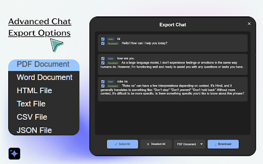 Gemini Prime: 165+Custom AI Prompts | Chat Export | Notes & Folders :: Custom AI prompt library with 165+ custom templates. Export chats in pdf,word,text, organize chats in folders