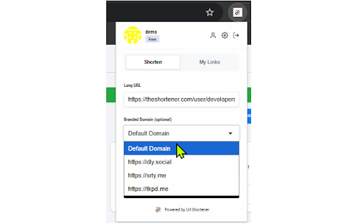 Url Shortener :: One Click Url Shortener. Easily create short and powerful links and manage them easily.