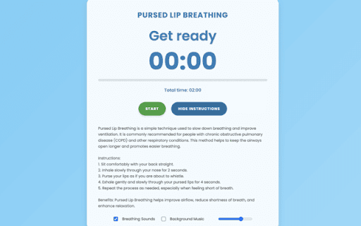 Breathe Easy :: Reminds you to do breathing exercises throughout the day
