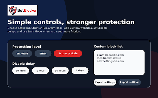 BetBlocker :: Blocks access to known gambling websites with privacy-first browser protection.