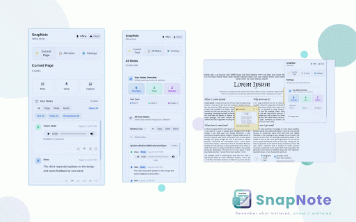 SnapNote :: Elegant note taking, sticky notes, and media capture for every web page.