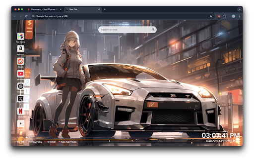Anime Girl and Sportcar Live Wallpaper :: Enjoy a stunning anime girl and sportscar live wallpaper with a beautifully animated video for car and anime fans