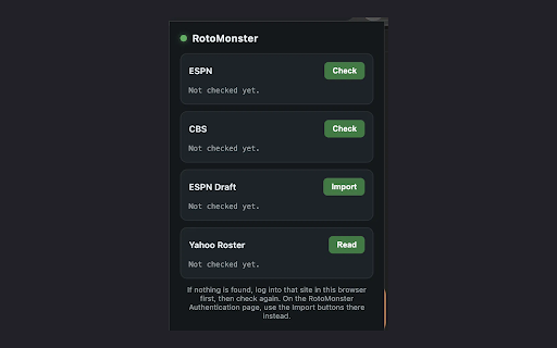 RotoMonster Extension :: Connects your ESPN and CBS fantasy accounts to RotoMonster (Baseball Monster / Basketball Monster).